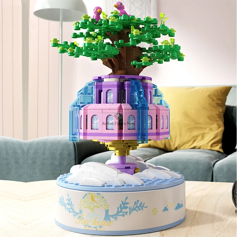 Music Box 457pcs Architecture Building Blocks Sky City DIY Model Music Box 457pcs Architecture Building Blocks Sky City DIY Model