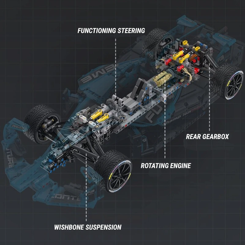 Gen 2 Formula E Single Seater Race Car - 1666pcs Gen 2 Formula E Single Seater Race Car - 1666pcs