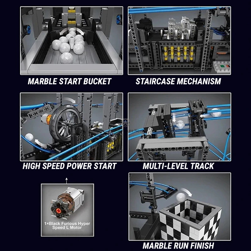 Motorised GBC Marble Run Set with 2437 Pieces Motorised GBC Marble Run Set with 2437 Pieces