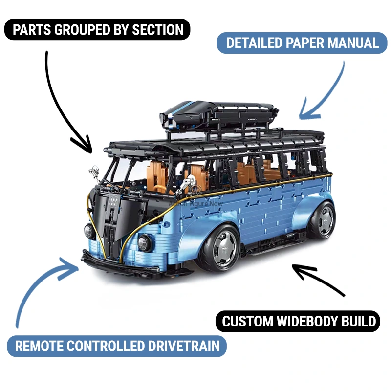 Widebody Campervan in Satin Blue (3298 Pieces) Widebody Campervan in Satin Blue (3298 Pieces)