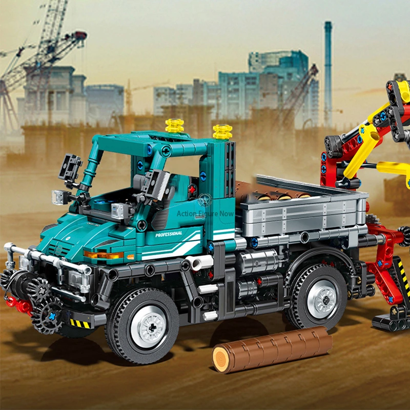 909pcs Remote-Controlled Logging Unimog Truck 909pcs Remote-Controlled Logging Unimog Truck
