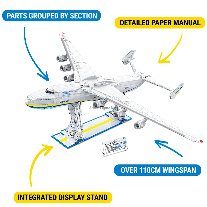 Antonov 225 Mriya Building Blocks Set with Display Stand (5349 Pieces) Antonov 225 Mriya Building Blocks Set with Display Stand (5349 Pieces)