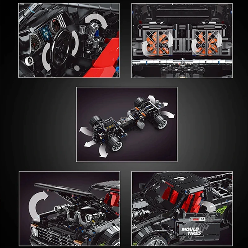 Remote Controlled Lowered Pickup Truck with 3694 Pieces Remote Controlled Lowered Pickup Truck with 3694 Pieces
