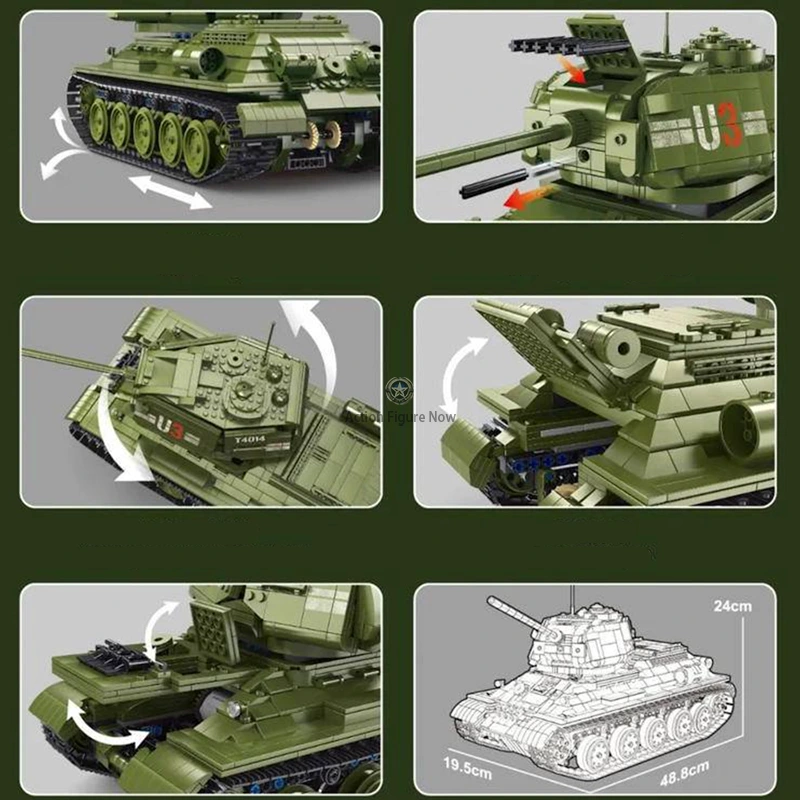 T34 Remote Control Tank, 2051 Pieces T34 Remote Control Tank, 2051 Pieces
