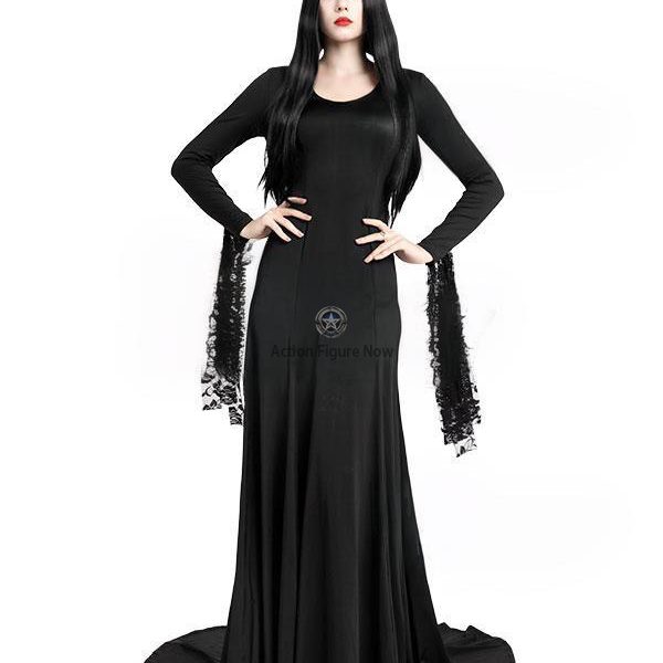 Morticia Addams Black Halloween Cosplay Costume from The Addams Family - ECM2562