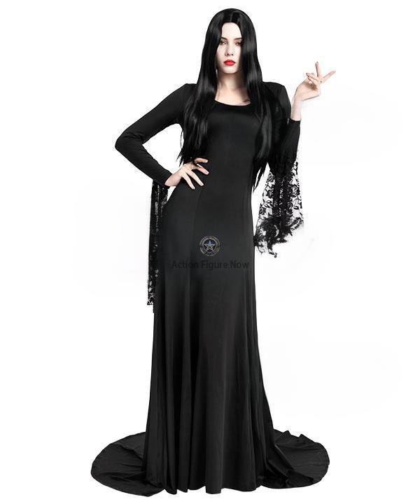Morticia Addams Black Halloween Cosplay Costume from The Addams Family - ECM2562