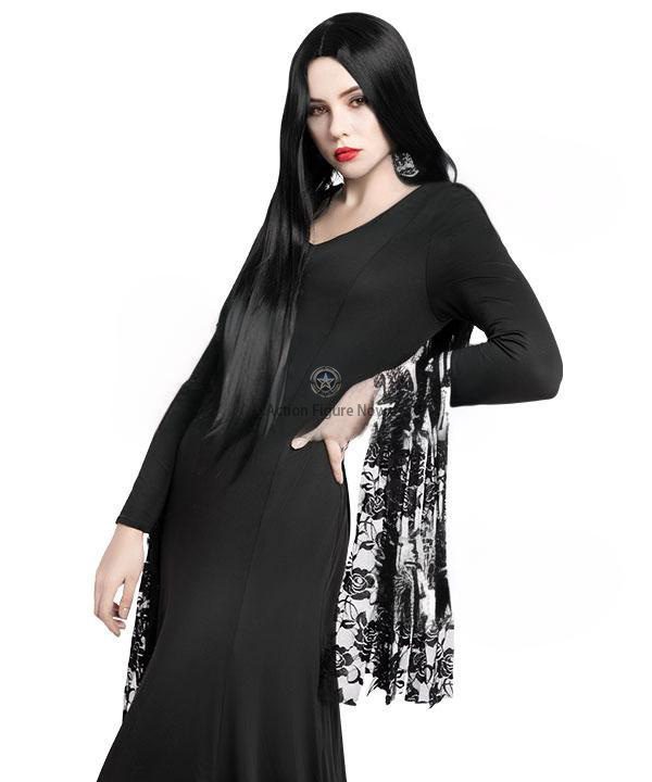 Morticia Addams Black Halloween Cosplay Costume from The Addams Family - ECM2562