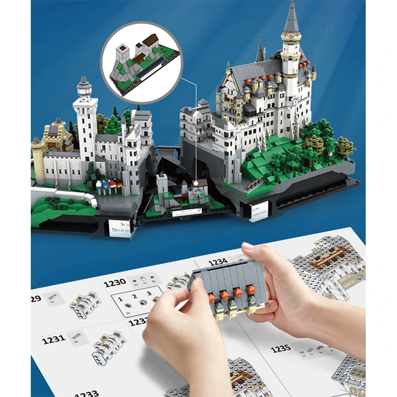 Neuschwanstein Castle 7437-Piece Premium Construction Block Model Neuschwanstein Castle 7437-Piece Premium Construction Block Model