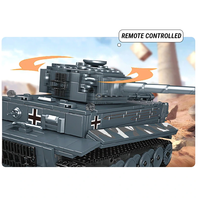 800-Piece Remote-Controlled Tiger Tank Building Block Set 800-Piece Remote-Controlled Tiger Tank Building Block Set