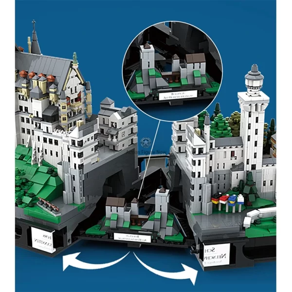 Neuschwanstein Castle 7437-Piece Premium Construction Block Model