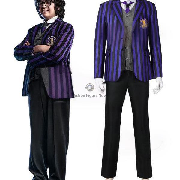 Wednesday Series 2022 - Nevermore Academy Male Uniform Cosplay Costume in Purple
