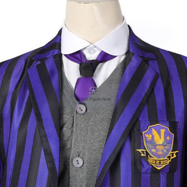 Wednesday Series 2022 - Nevermore Academy Male Uniform Cosplay Costume in Purple