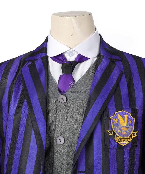 Wednesday Series 2022 - Nevermore Academy Male Uniform Cosplay Costume in Purple Wednesday Series 2022 - Nevermore Academy Male Uniform Cosplay Costume in Purple