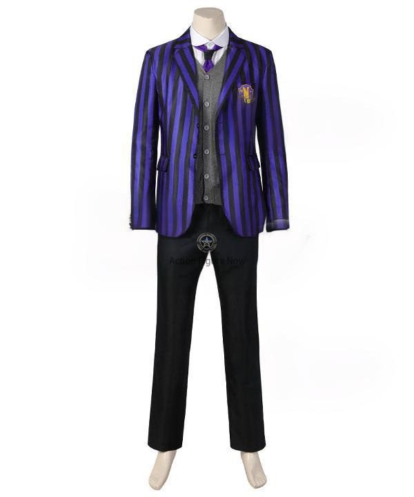 Wednesday Series 2022 - Nevermore Academy Male Uniform Cosplay Costume in Purple Wednesday Series 2022 - Nevermore Academy Male Uniform Cosplay Costume in Purple