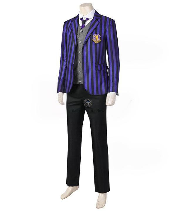 Wednesday Series 2022 - Nevermore Academy Male Uniform Cosplay Costume in Purple Wednesday Series 2022 - Nevermore Academy Male Uniform Cosplay Costume in Purple