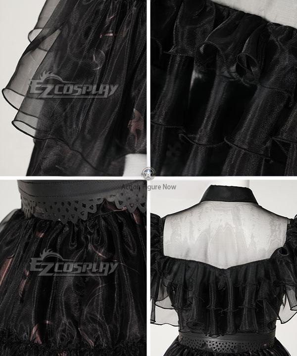 2022 Addams Family TV Series Black Raval Ball Cosplay Costume - Wednesday Addams Dress