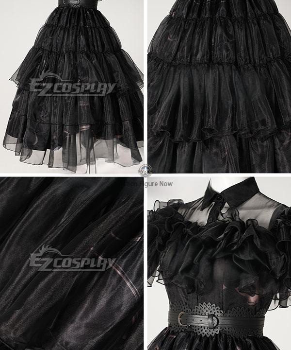 2022 Addams Family TV Series Black Raval Ball Cosplay Costume - Wednesday Addams Dress