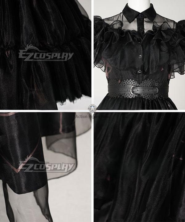 2022 Addams Family TV Series Black Raval Ball Cosplay Costume - Wednesday Addams Dress