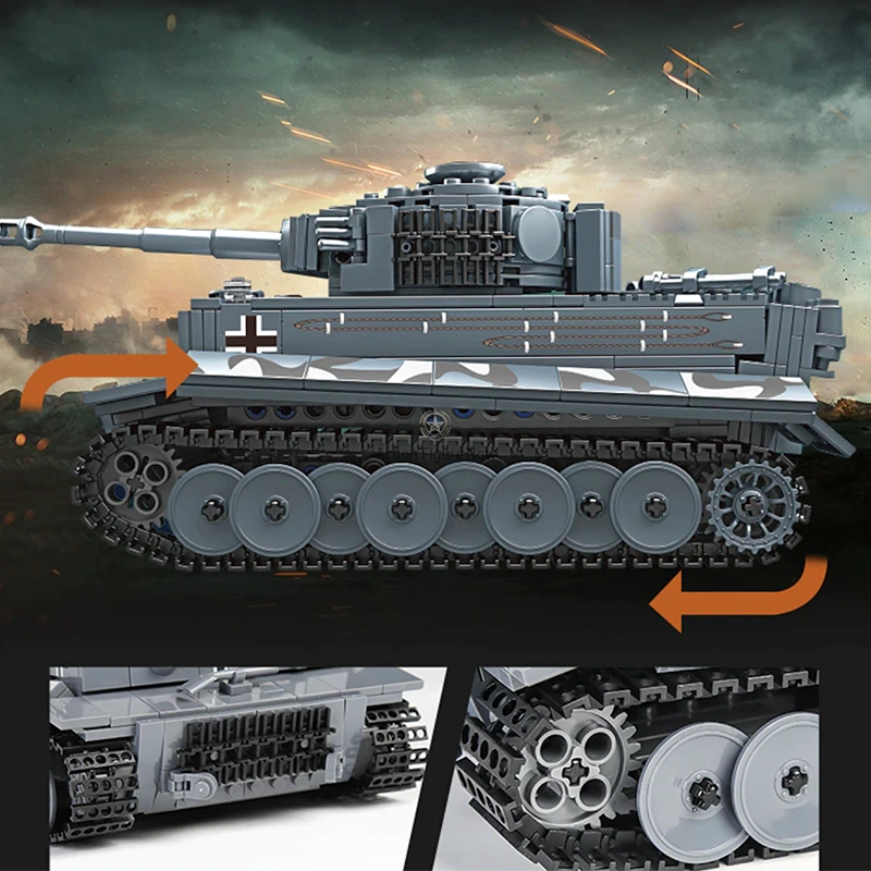 800-Piece Remote-Controlled Tiger Tank Building Block Set 800-Piece Remote-Controlled Tiger Tank Building Block Set