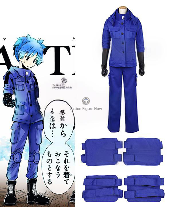 Assassination Classroom Shiota Nagisa Blue Battle Suit Uniform Cosplay