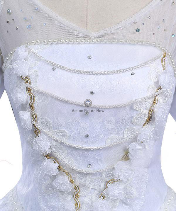 White Queen Alice in Wonderland Cosplay Dress Costume