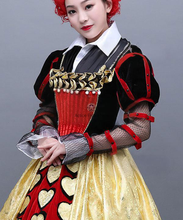 Premium Edition Alice in Wonderland Cosplay Costume - Red Queen's Red Dress