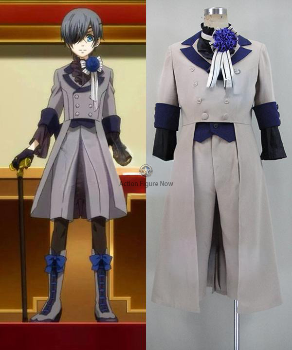 Black Butler Book of Circus Ciel Phantomhive Grey Cosplay Costume
