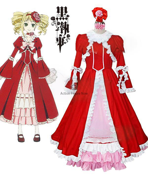 Black Butler Elizabeth Midford Red Lolita Cosplay Dress