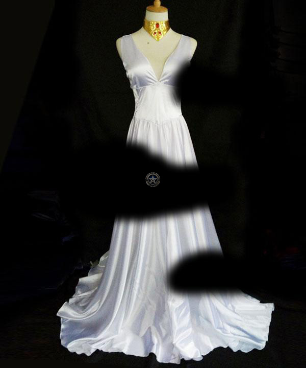 Athena White Dress Cosplay Costume from Saint Seiya: Knights of the Zodiac - B Edition
