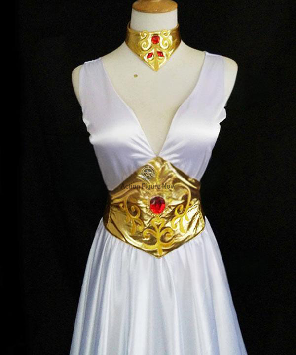 Athena White Dress Cosplay Costume from Saint Seiya: Knights of the Zodiac - B Edition