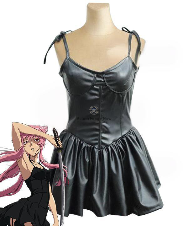 Mirai Nikki Gasai Yuno Black Dress Cosplay Costume