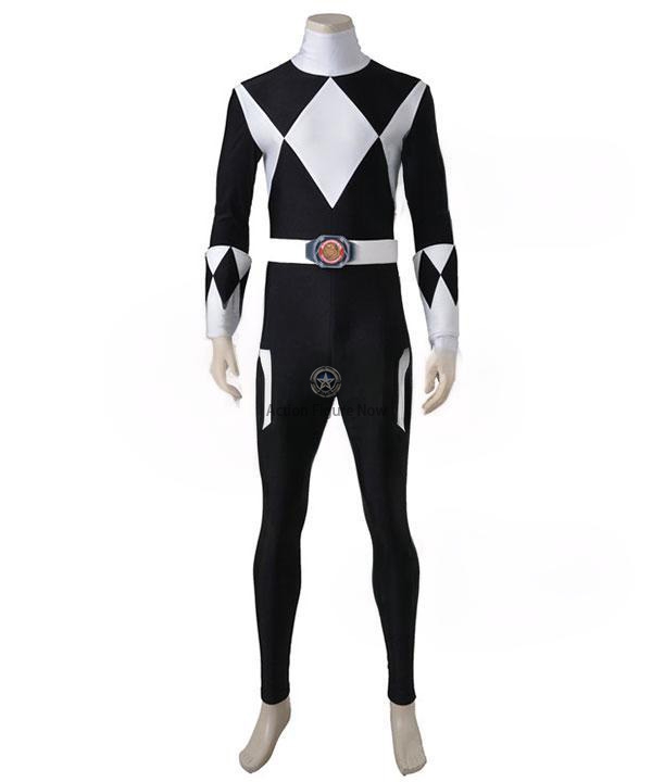 Black Ranger Cosplay Costume - Mighty Morphin Power Rangers, Excludes Boots