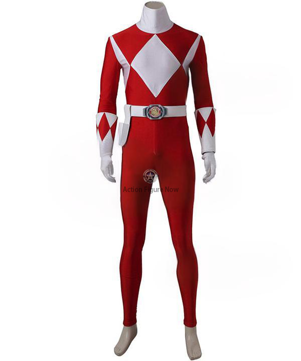 Red Ranger Costume from Mighty Morphin Power Rangers - Cosplay Outfit Excluding Boots