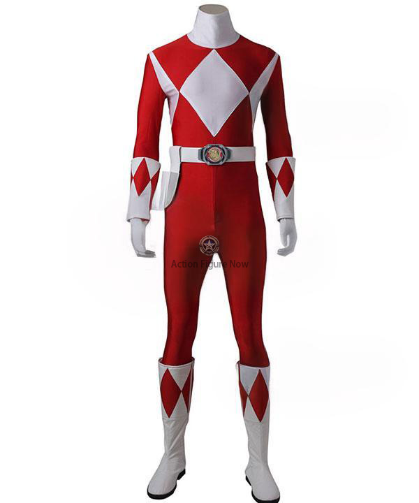 Red Ranger Costume from Mighty Morphin Power Rangers - Cosplay Outfit Excluding Boots