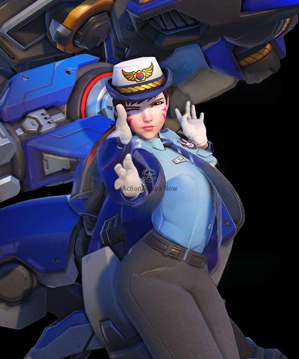 Overwatch D.Va Officer Hana Song Cosplay Costume