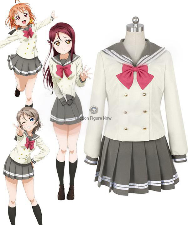 Love Live! Sunshine!! Aqours Chika Takami, You Watanabe, Riko Sakurauchi School Uniforms Cosplay Costume