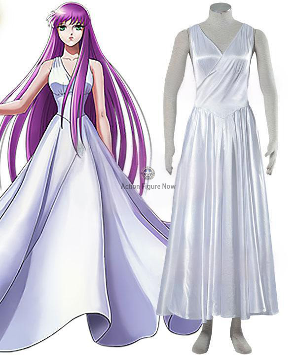 Saint Seiya: Knights of the Zodiac Athena White Dress Cosplay Costume (A Edition)