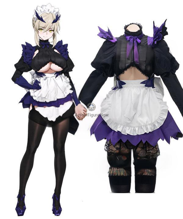 Fate/Grand Order: Lancer Alter Artoria Pendragon Maid Black Cosplay Costume EFN0485