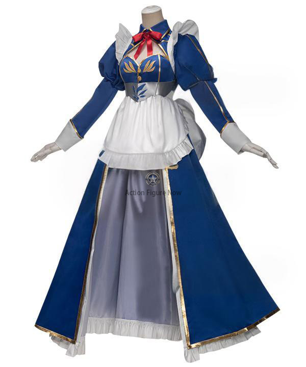 Fate/Grand Order Lancer Artoria Pendragon Maid Blue Cosplay