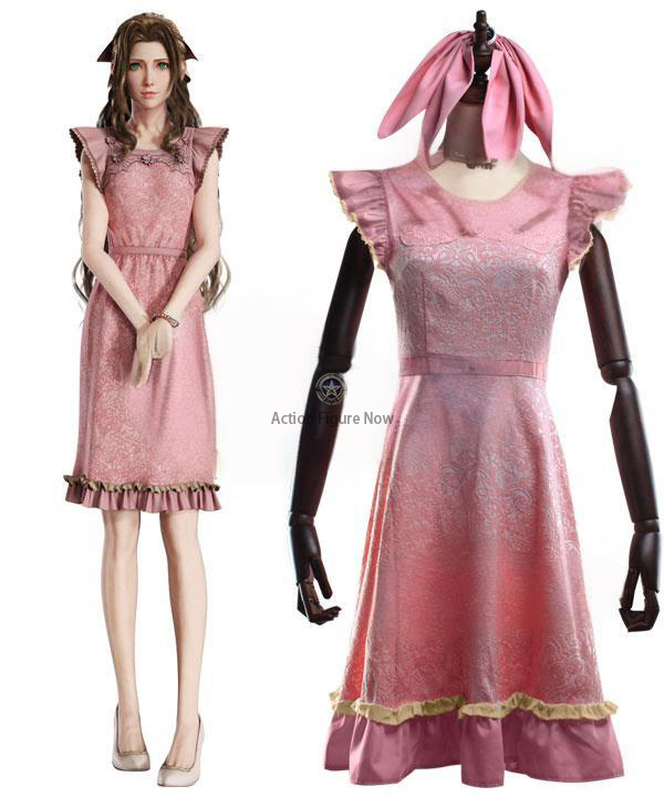 Aerith Gainsborough Dress Cosplay Costume from Final Fantasy VII Remake