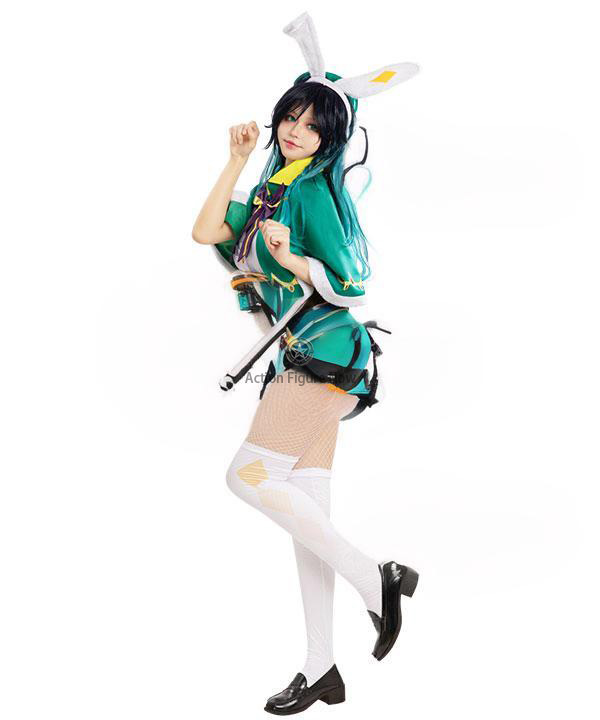 Genshin Impact Venti Original Design Bunny Girl Cosplay Costume