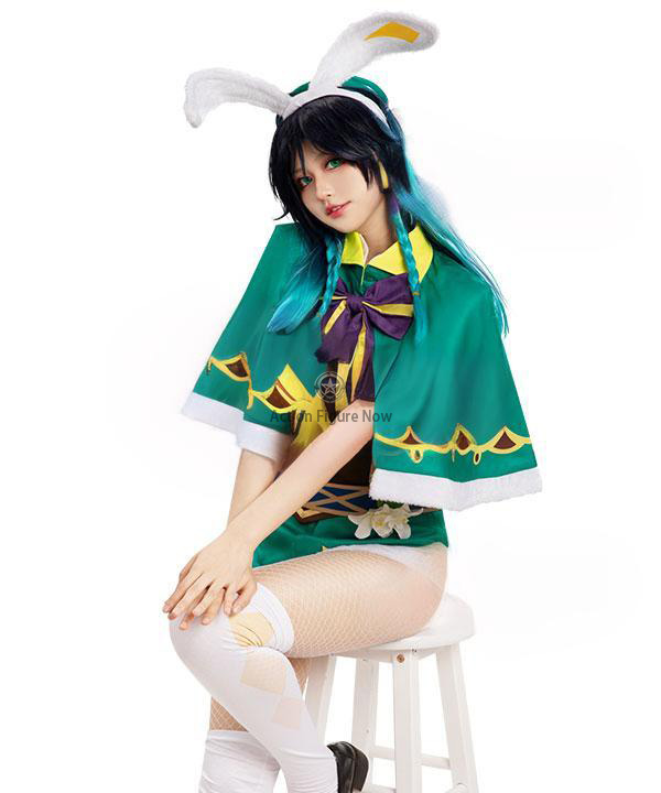 Genshin Impact Venti Original Design Bunny Girl Cosplay Costume