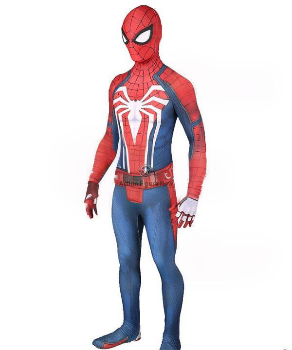 2018 Marvel Spider-Man PS4 Game: Peter Parker Spandex Cosplay Jumpsuit Costume