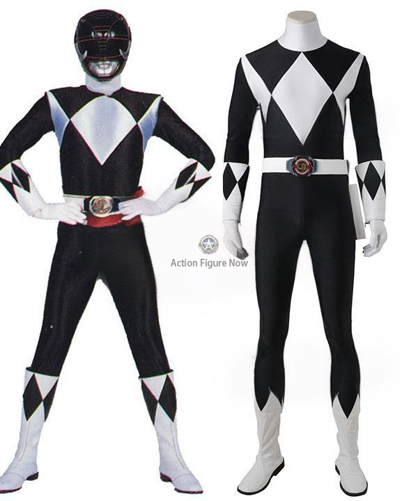 Black Ranger Cosplay Costume - Mighty Morphin Power Rangers, Excludes Boots