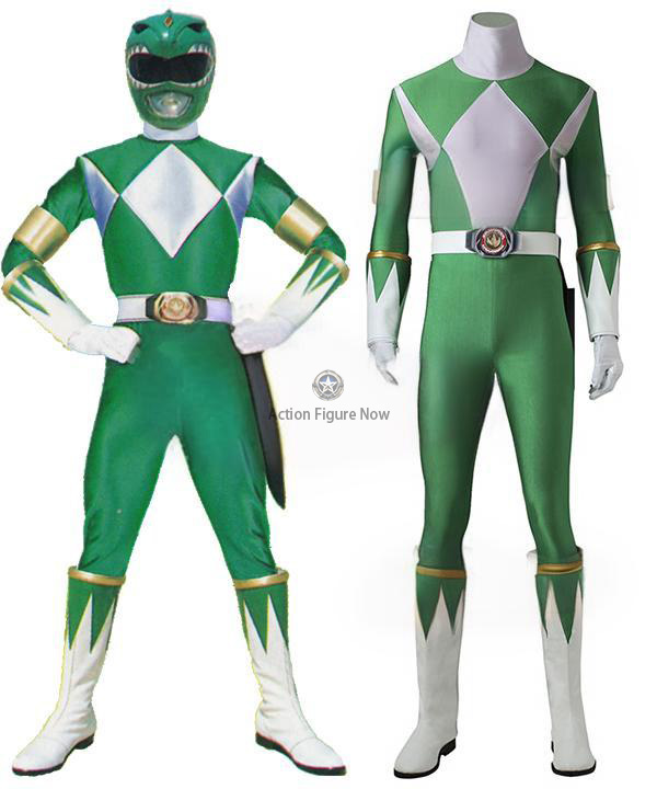 Green Ranger Tommy Oliver Cosplay Outfit - Shieldless Mighty Morphin Power Rangers Costume