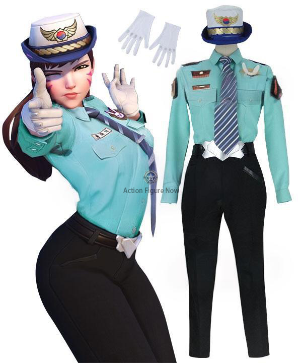 Overwatch D.Va Officer Hana Song Cosplay Costume