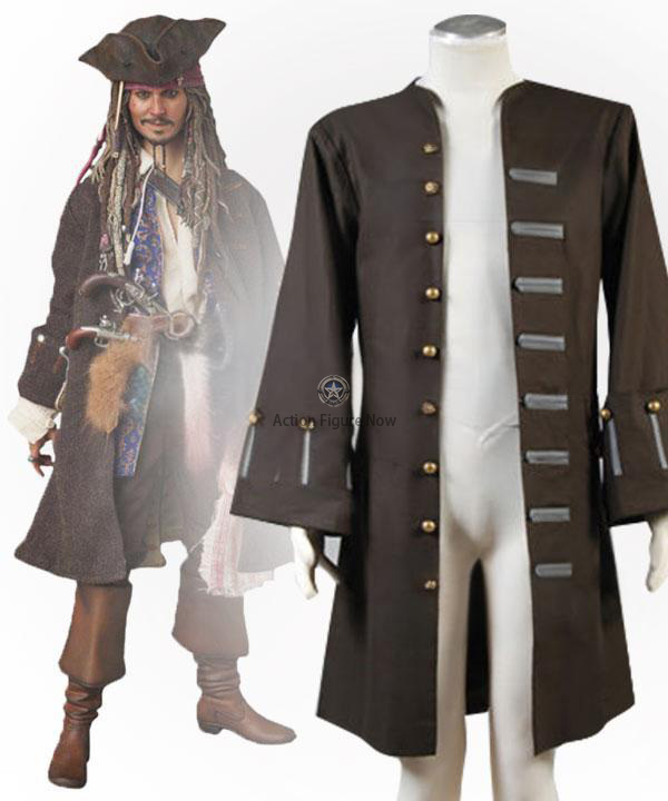 Captain Jack Sparrow Pirate Coat - Caribbean Halloween Cosplay Costume