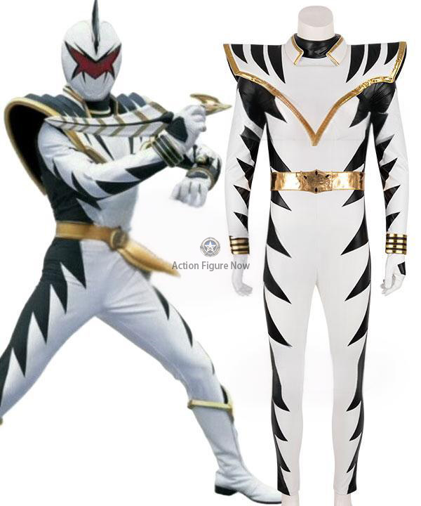 White Dino Ranger Cosplay Outfit from Power Rangers Dino Thunder Series - EMPR087