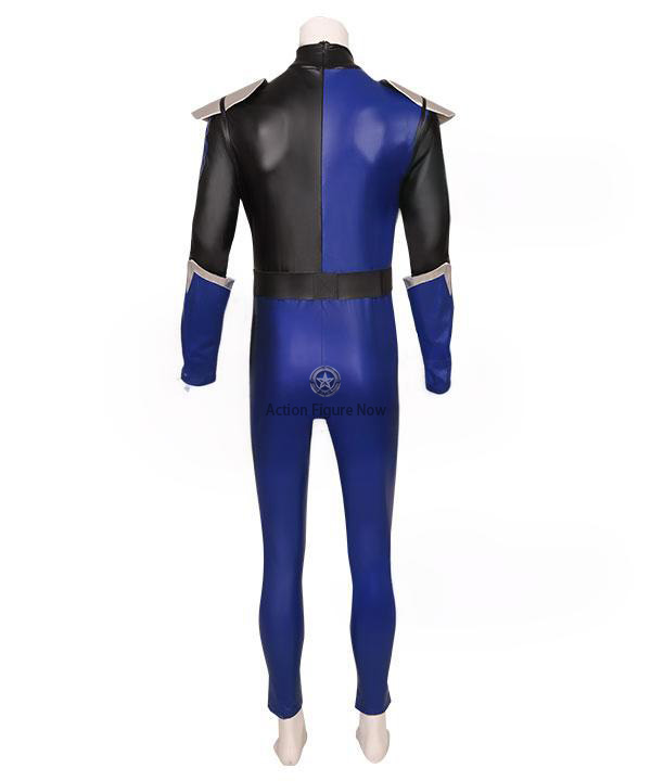 Blue HyperForce Power Rangers Cosplay Costume - High Quality, Authentic Detail for better clarity and SEO optimization. This title is concise, clearly describes the product, incorporates relevant keywords, and emphasizes quality which can attract more search traffic.