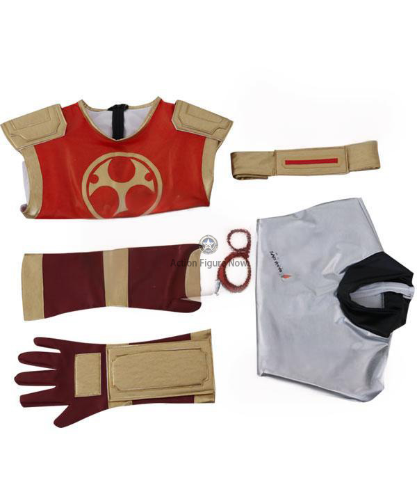 Power Rangers Ninja Storm: Crimson Thunder Ranger Deluxe Cosplay Outfit